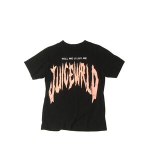 Juice WRLD 999 Club Tell Me U Luv Me Black Graphic T-Shirt Mens Medium Pink Logo